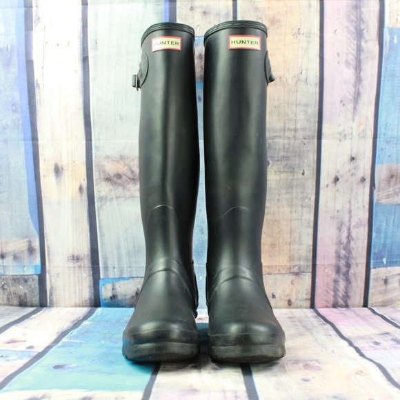 Hunter Original Tall Rain Boots Matte Black Size 9 - Picture 4 of 9